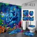 Custom Printing Bath Liner,shower Curtain Cheap Price Style New 3D Happy Hallowmas Design 100% Polyester Shower Curtain 15 Days